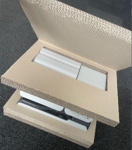realisation corrupad plat feuille a feuille calage protection carton machine a affranchir 4